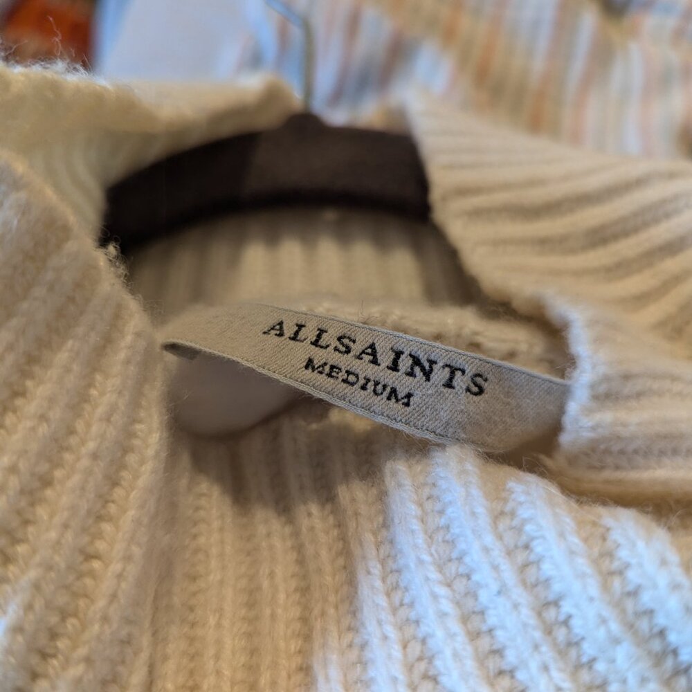 AllSaints Knit Layered Sweater Womens Medium Wool/Cashmere Sweater - Picture 4 of 5